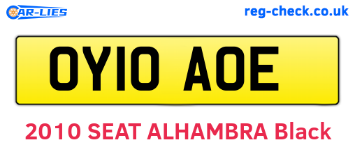 OY10AOE are the vehicle registration plates.