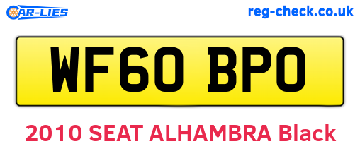 WF60BPO are the vehicle registration plates.