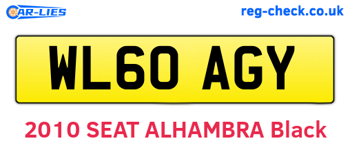 WL60AGY are the vehicle registration plates.