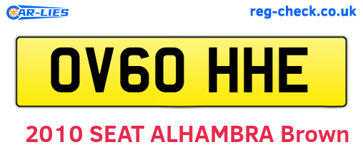 OV60HHE are the vehicle registration plates.