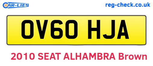 OV60HJA are the vehicle registration plates.