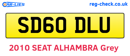 SD60DLU are the vehicle registration plates.