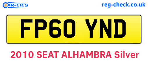 FP60YND are the vehicle registration plates.