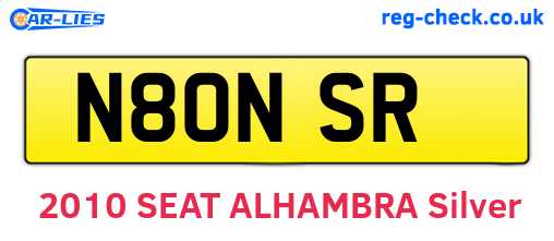 N80NSR are the vehicle registration plates.