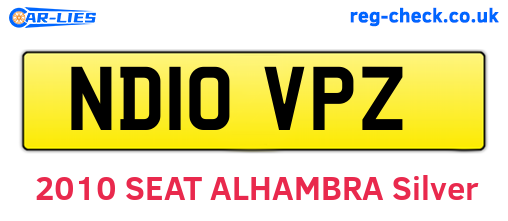 ND10VPZ are the vehicle registration plates.