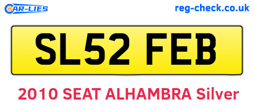 SL52FEB are the vehicle registration plates.