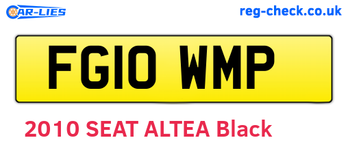 FG10WMP are the vehicle registration plates.