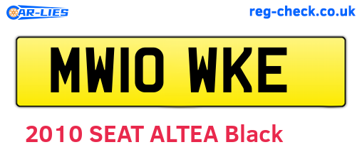MW10WKE are the vehicle registration plates.