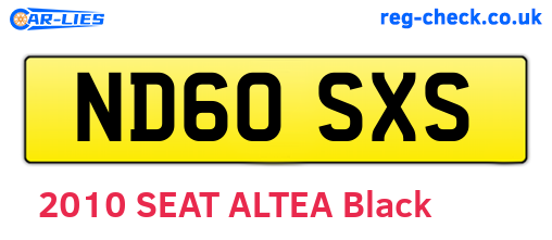 ND60SXS are the vehicle registration plates.