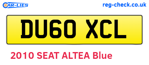 DU60XCL are the vehicle registration plates.