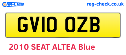 GV10OZB are the vehicle registration plates.