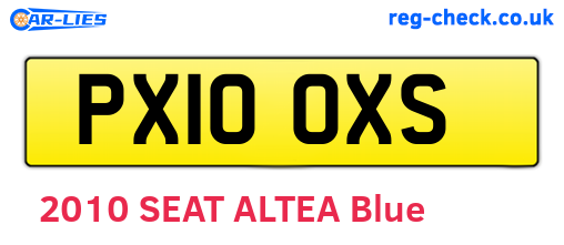 PX10OXS are the vehicle registration plates.