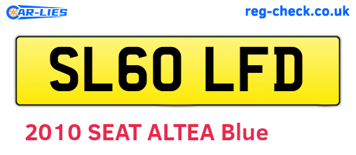 SL60LFD are the vehicle registration plates.
