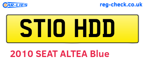 ST10HDD are the vehicle registration plates.