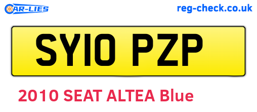 SY10PZP are the vehicle registration plates.