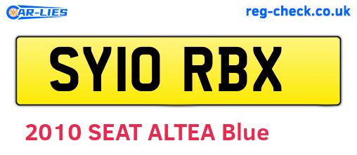 SY10RBX are the vehicle registration plates.