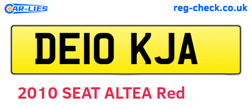 DE10KJA are the vehicle registration plates.