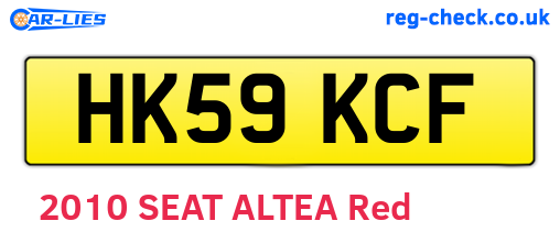 HK59KCF are the vehicle registration plates.