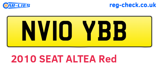 NV10YBB are the vehicle registration plates.
