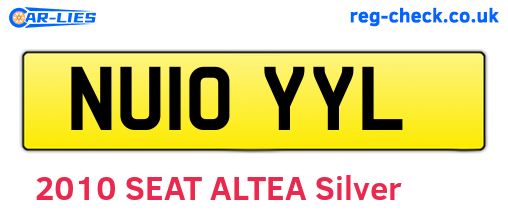 NU10YYL are the vehicle registration plates.