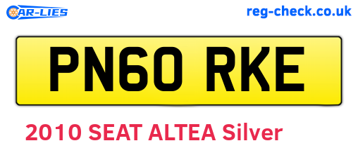 PN60RKE are the vehicle registration plates.