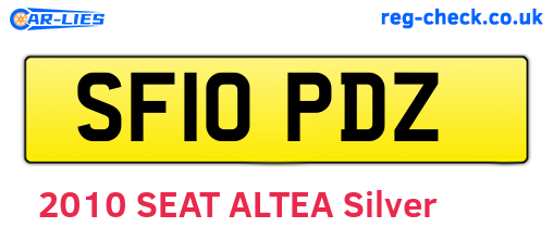 SF10PDZ are the vehicle registration plates.