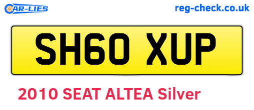 SH60XUP are the vehicle registration plates.