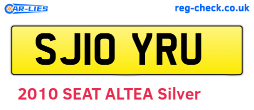 SJ10YRU are the vehicle registration plates.
