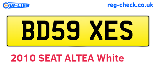 BD59XES are the vehicle registration plates.