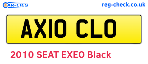 AX10CLO are the vehicle registration plates.