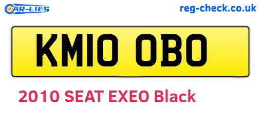 KM10OBO are the vehicle registration plates.