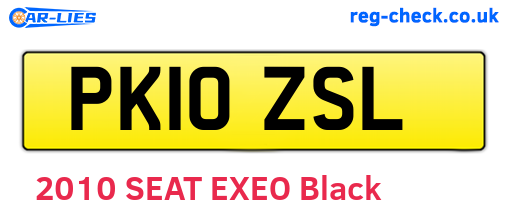 PK10ZSL are the vehicle registration plates.