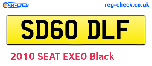 SD60DLF are the vehicle registration plates.