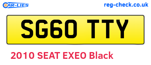 SG60TTY are the vehicle registration plates.