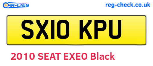 SX10KPU are the vehicle registration plates.