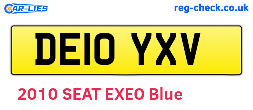 DE10YXV are the vehicle registration plates.