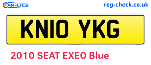 KN10YKG are the vehicle registration plates.