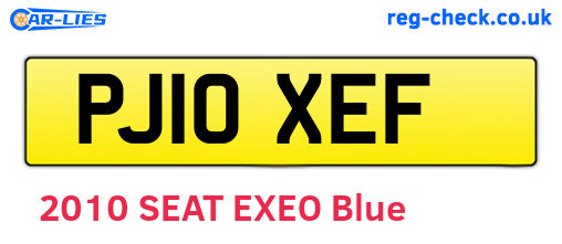 PJ10XEF are the vehicle registration plates.