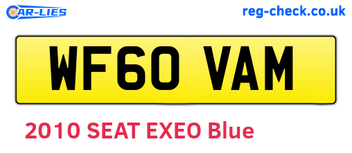 WF60VAM are the vehicle registration plates.