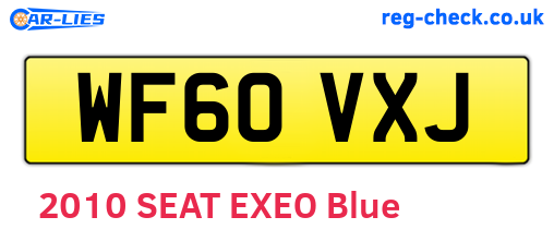 WF60VXJ are the vehicle registration plates.