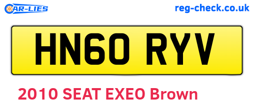 HN60RYV are the vehicle registration plates.