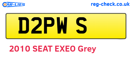 D2PWS are the vehicle registration plates.
