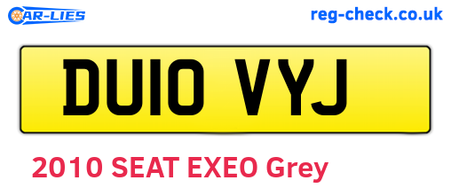 DU10VYJ are the vehicle registration plates.