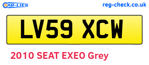 LV59XCW are the vehicle registration plates.