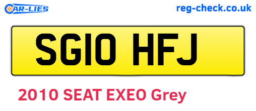 SG10HFJ are the vehicle registration plates.