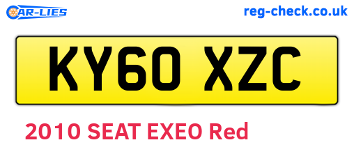 KY60XZC are the vehicle registration plates.
