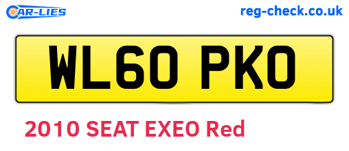 WL60PKO are the vehicle registration plates.