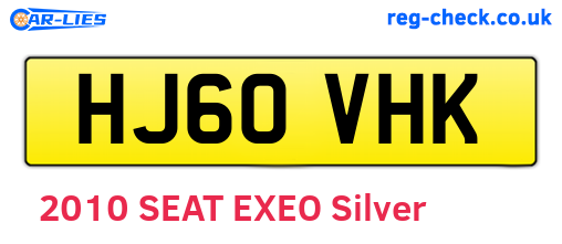 HJ60VHK are the vehicle registration plates.