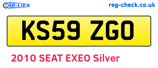KS59ZGO are the vehicle registration plates.