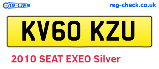 KV60KZU are the vehicle registration plates.